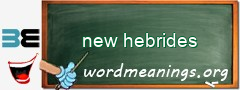WordMeaning blackboard for new hebrides
